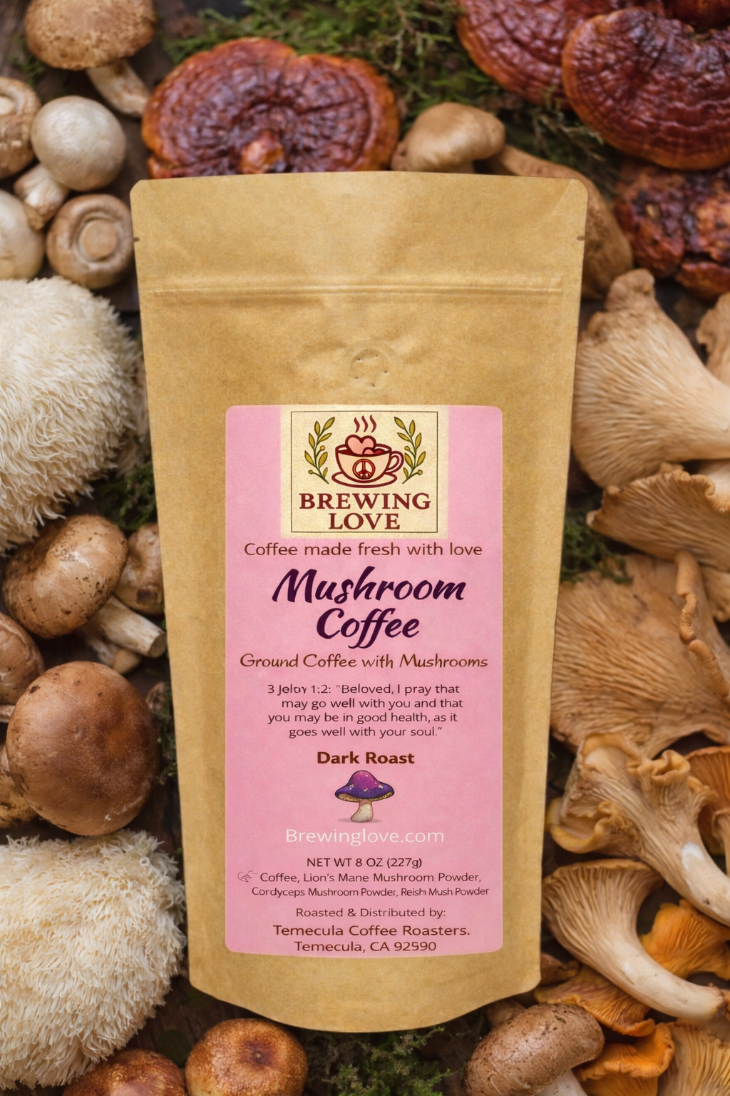 Mushroom Coffee - Dark or Medium Roast